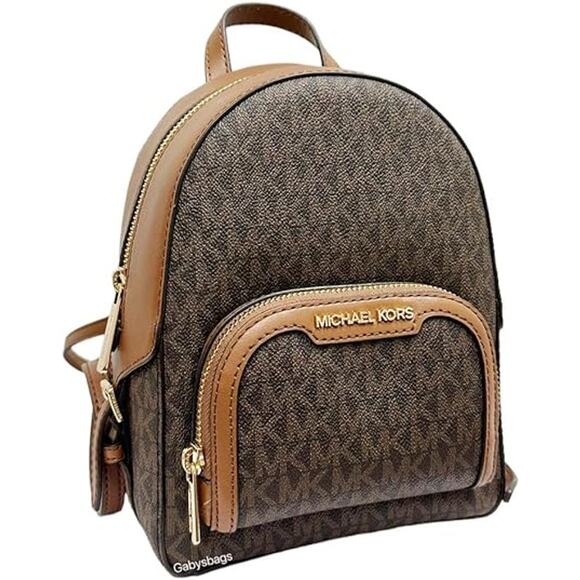 NWT  Michael Kors Women's Jaycee Logo Backpack (Brown, X-Small) - Picture 1 of 3